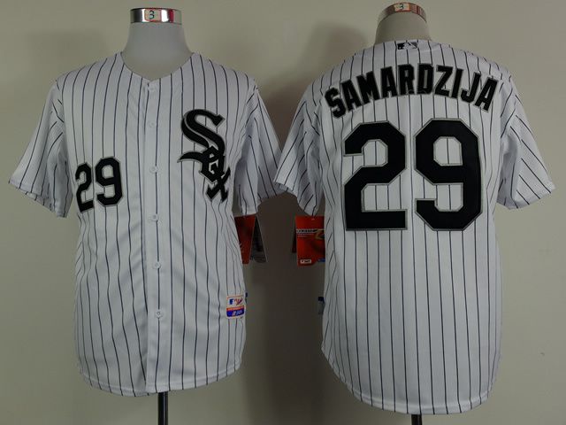 Men Chicago White Sox #29 Samardzija White MLB Jerseys->chicago white sox->MLB Jersey